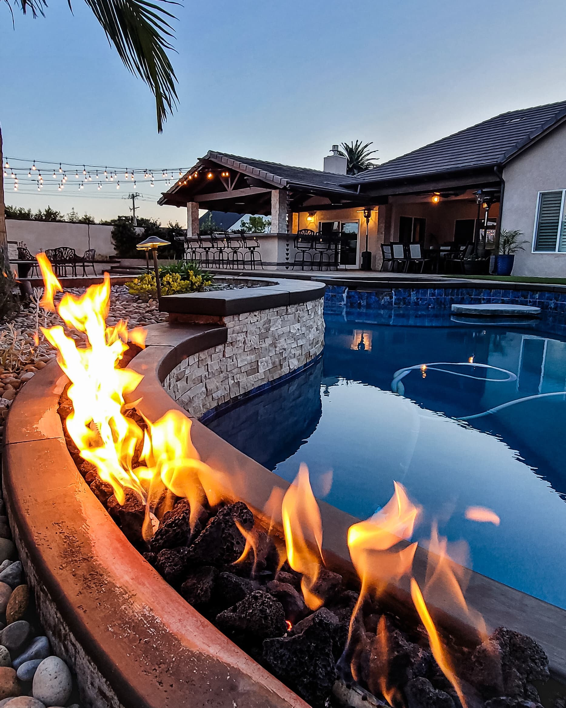 Luxury backyard pool